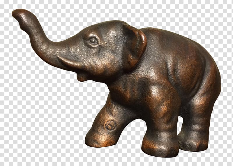 Indian elephant African elephant Bronze Statue, golden statue transparent background PNG clipart