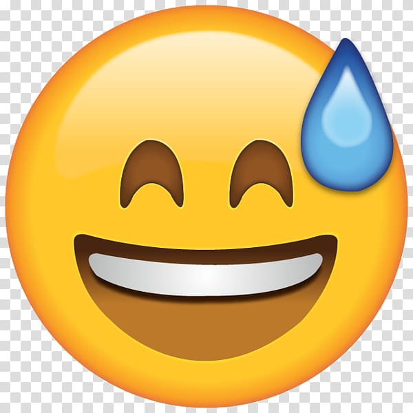 Emoji Perspiration Text messaging Smiley Face, laughing transparent background PNG clipart