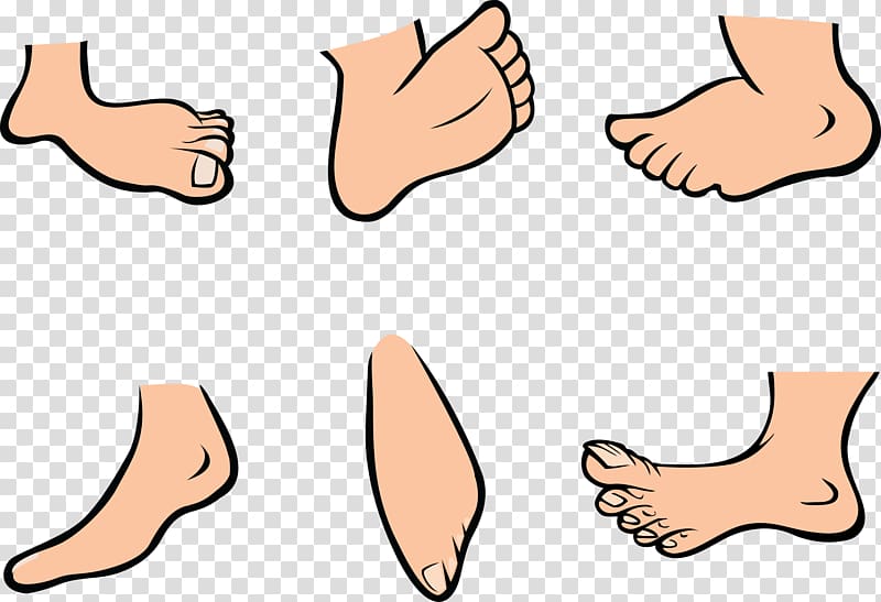 Six Human Foot Illustration Foot Cartoon Funny Feet Transparent