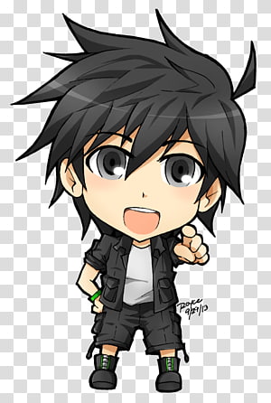 Anime boys, black-haired male character transparent background PNG clipart