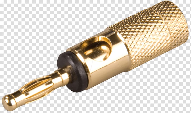 Banana connector Electronics Gilding Cable television, gold mic transparent background PNG clipart