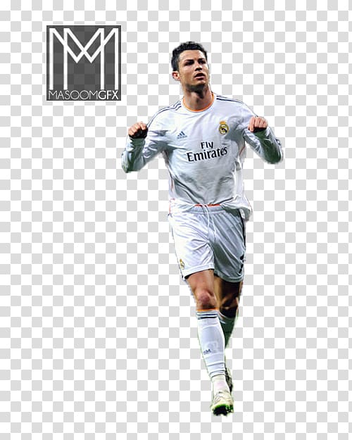 man wearing soccer jersey, Real Madrid C.F. La Liga Football player, Cristiano Ronaldo transparent background PNG clipart
