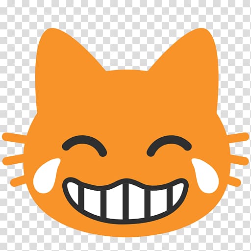 Cat Face with Tears of Joy emoji Crying Laughter, Cat transparent background PNG clipart