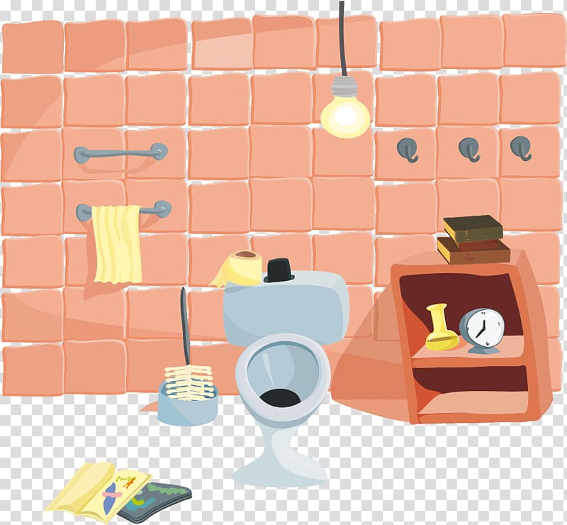 Cartoon Interior Design Services Illustration, Hand-painted toilet transparent background PNG clipart