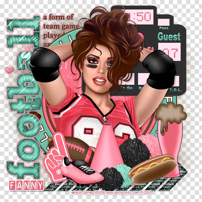 Pin-up girl Cartoon Finger American football, american football transparent background PNG clipart