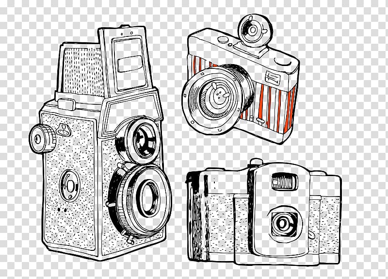 Camera Drawing , Hollow line digital camera transparent background PNG clipart