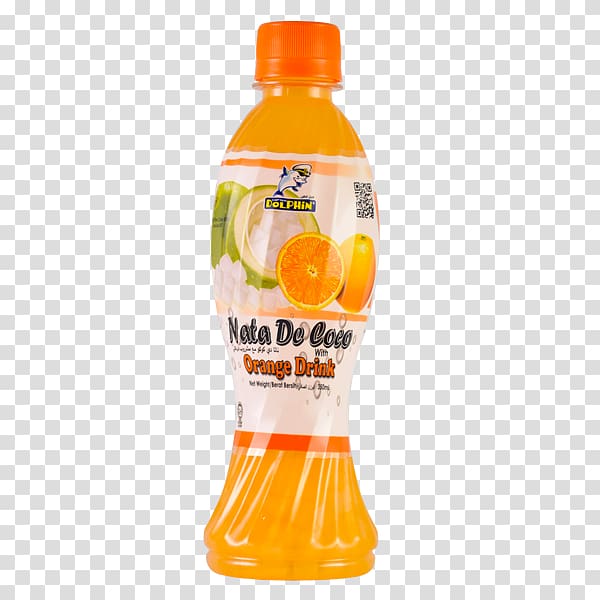 Orange drink Nata de coco Orange juice Coconut water, juice transparent background PNG clipart