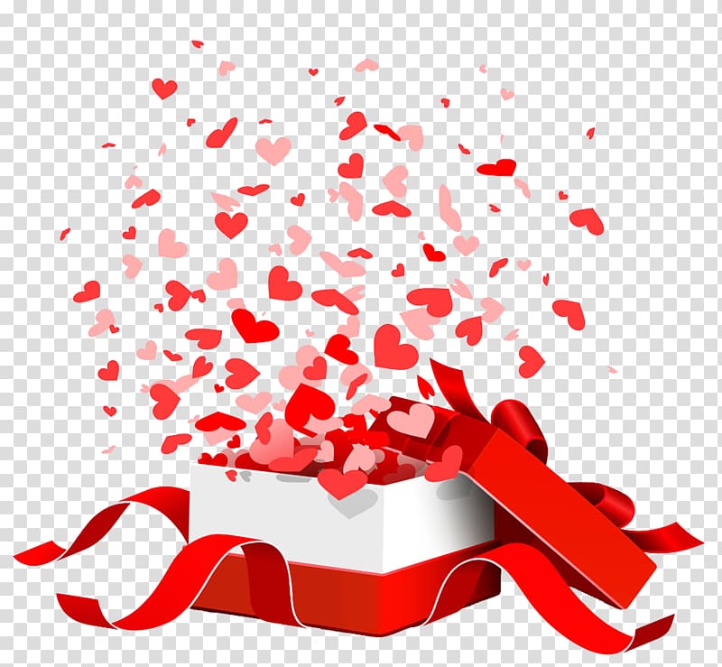 Heart Box Gift , Falling in love design transparent background PNG clipart