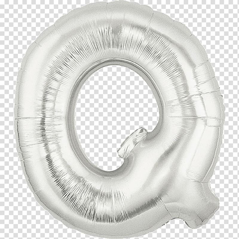 Mylar balloon BoPET Aluminium foil Silver, letter Q transparent background PNG clipart