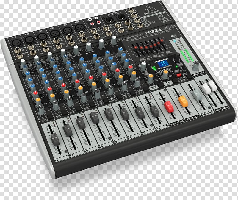 Audio Mixers Behringer Xenyx X1222USB Behringer X1832USB Behringer Xenyx X1204USB, chinese drum transparent background PNG clipart