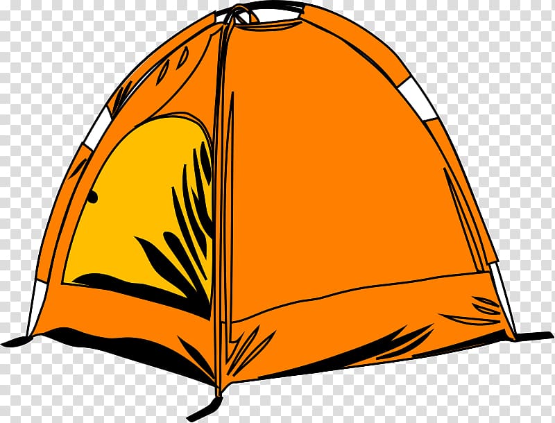 orange and yellow camping tent , Camping Tent Campsite Campfire , Sick Dog Cartoon transparent background PNG clipart