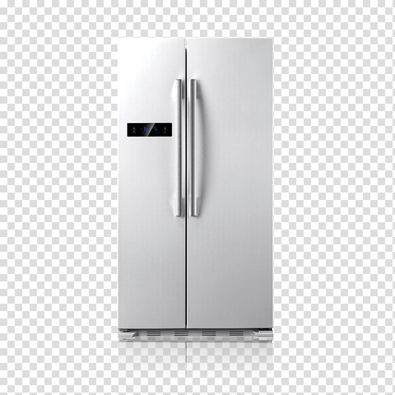 Refrigerator Door Home appliance, Silver simple electronic screen on the door refrigerator transparent background PNG clipart