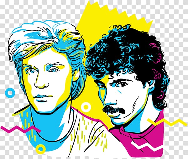 men , Hall & Oates Art Illustrator YouTube, 80s transparent background PNG clipart