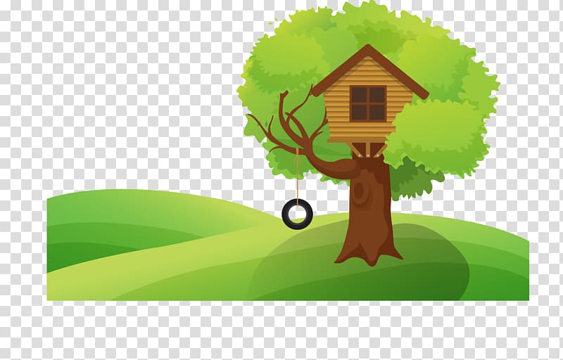 Tree house Illustration, tree house transparent background PNG clipart