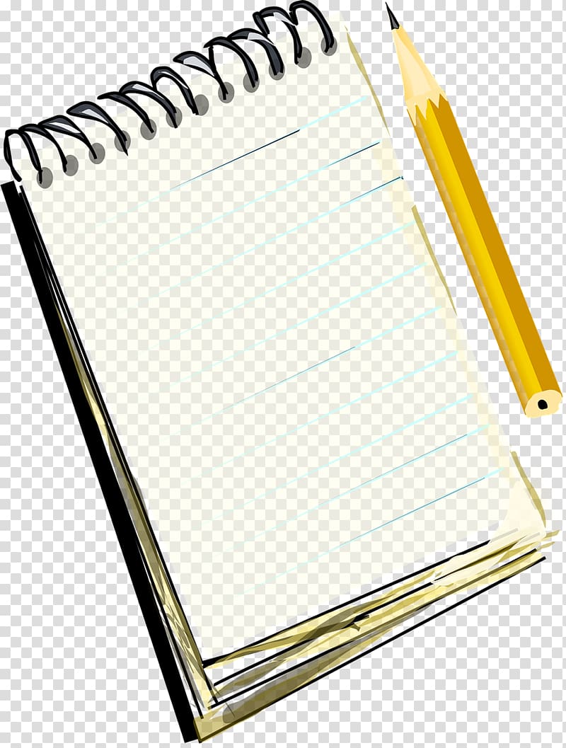 open notebook with pencil clipart