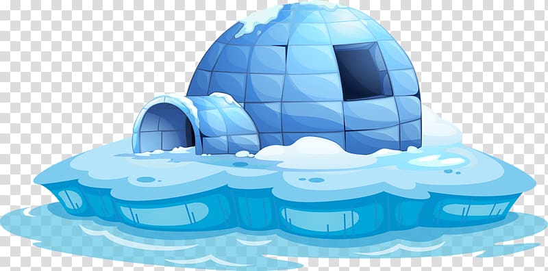 blue and white igloo art, Igloo Cartoon illustration Illustration, Arctic igloo transparent background PNG clipart