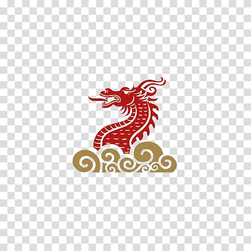 Logo Chinese dragon, Chinese wind dragon pattern transparent background PNG clipart