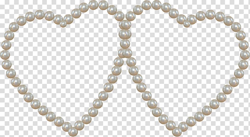 Pearl Necklace Earring Costume jewelry Jewellery, heart border transparent background PNG clipart