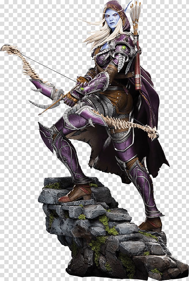archery woman illustration, World of Warcraft Sylvanas Windrunner BlizzCon Statue Blizzard Entertainment, bow transparent background PNG clipart