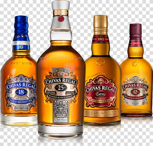 Chivas Regal Blended whiskey Scotch whisky Single malt whisky, bottle transparent background PNG clipart