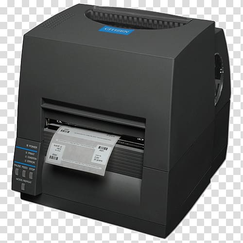 Label printer Barcode printer Thermal printing Thermal-transfer printing, printer transparent background PNG clipart