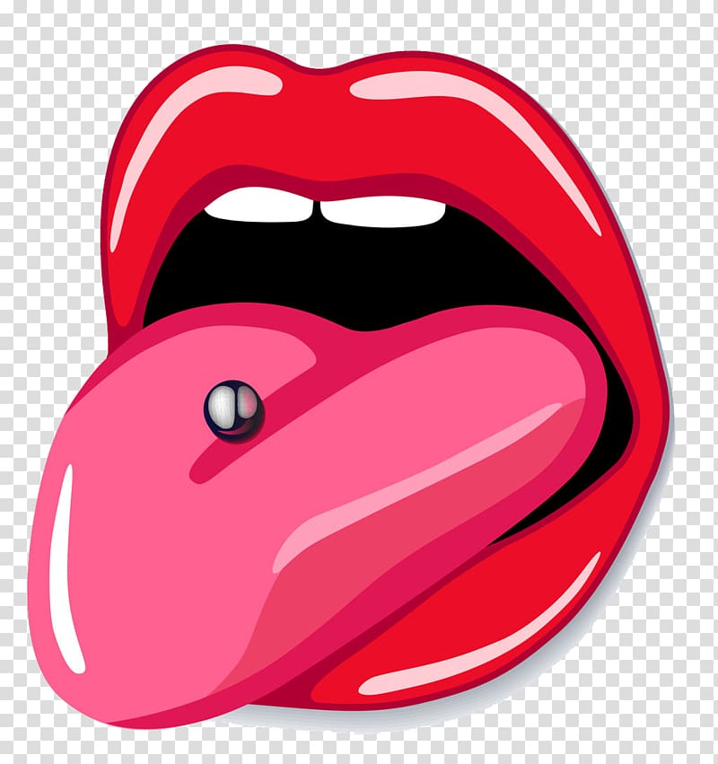 Body piercing Earring Tongue piercing , Tongue transparent background PNG clipart