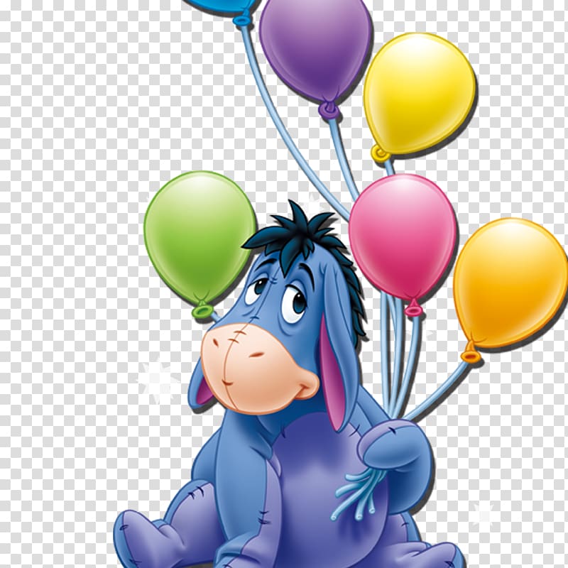 Eeyores Birthday Party Minnie Mouse Winnie the Pooh, Holding balloons pony transparent background PNG clipart