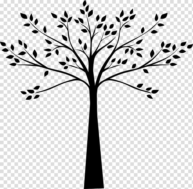 Tree Black and white Drawing Plum, draw transparent background PNG clipart