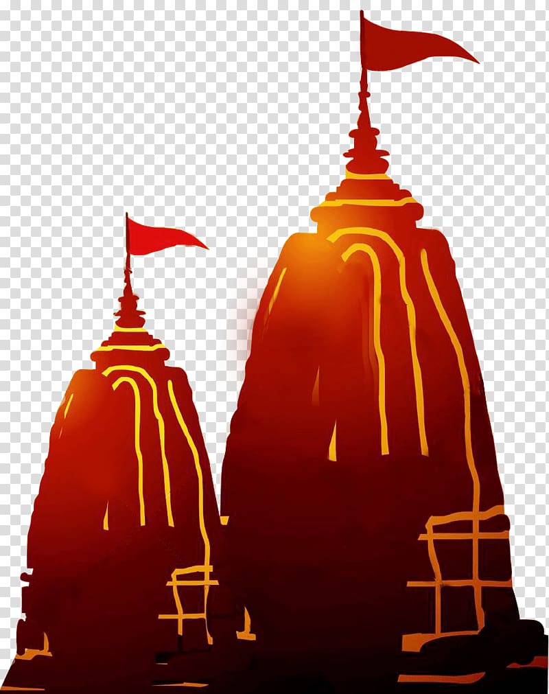 two red flag illustrations, Hindu Temple Kali Vajreshvari Hinduism, navratri transparent background PNG clipart