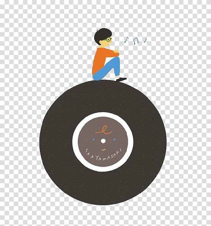 Compact disc, Sing the little boy on the CD transparent background PNG clipart