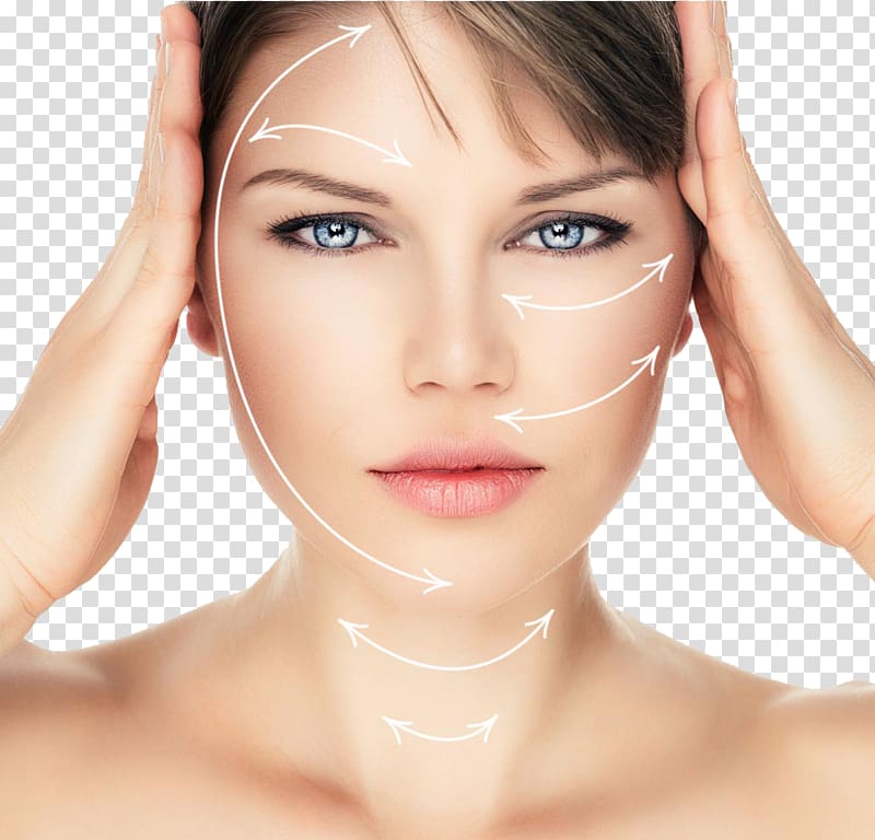 woman touching her head, Aesthetic medicine Surgery Aesthetics Chirurgia estetica Blepharoplasty, Facial massage model transparent background PNG clipart