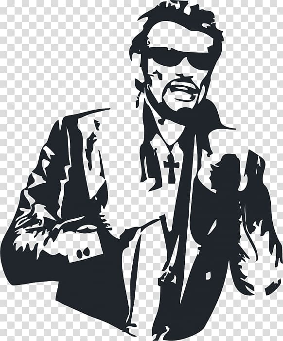 Johnny Hallyday Black and white Sticker France Drawing, france transparent background PNG clipart
