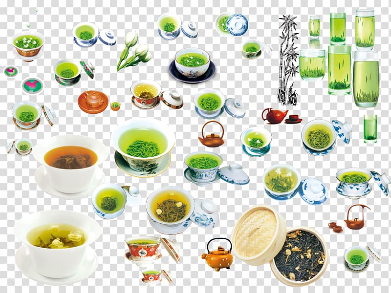 Green tea Chawan Teaware, Tea set transparent background PNG clipart