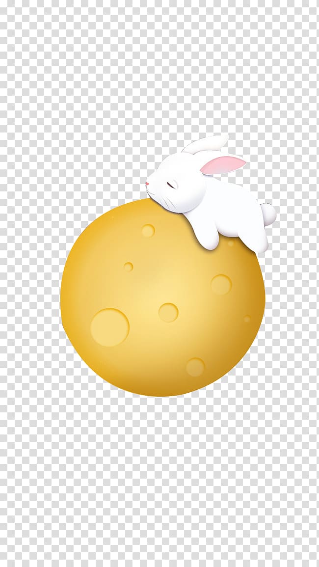 Moon rabbit Change, Rabbit on the moon transparent background PNG clipart