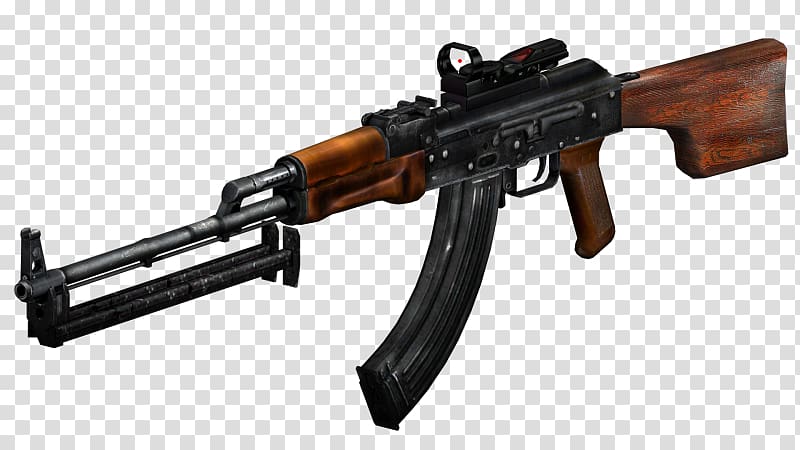 Assault rifle AK-47 PK machine gun Weapon, assault rifle transparent background PNG clipart
