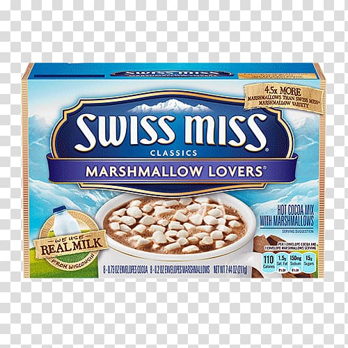 Hot chocolate Swiss cuisine Swiss Miss Milk Marshmallow, milk transparent background PNG clipart