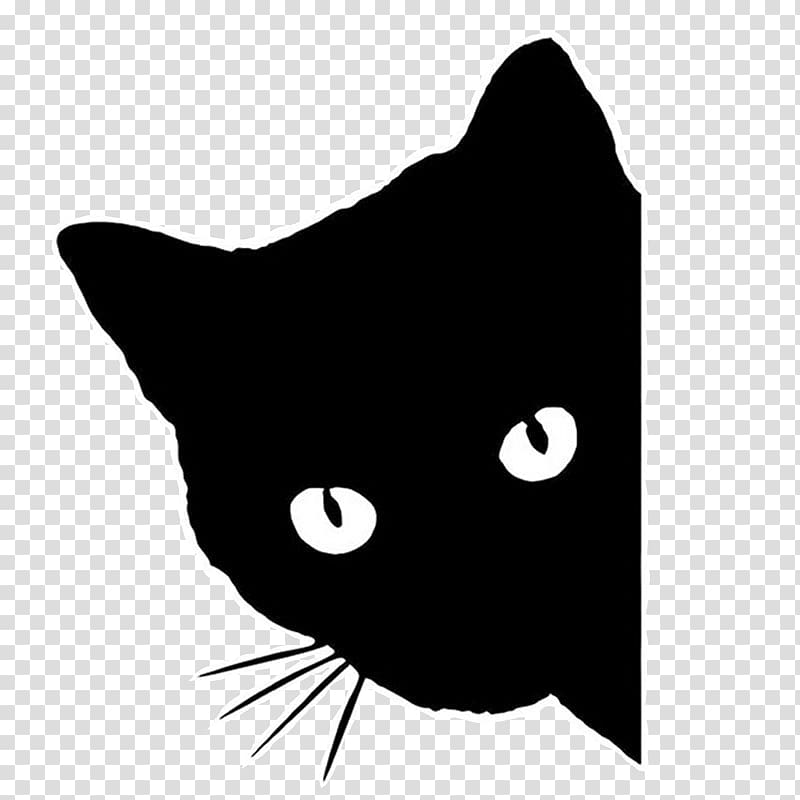 Black cat Kitten Silhouette, Cat transparent background PNG clipart