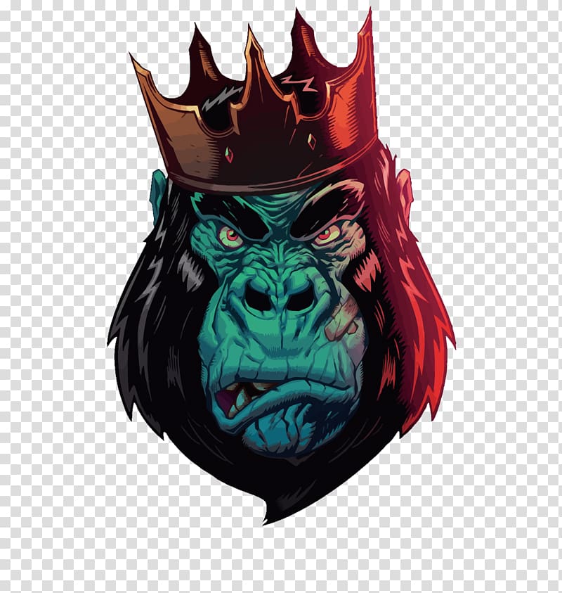 gorilla with crown , Gorilla , orangutan King transparent background PNG clipart