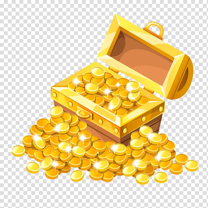 gold chest , Treasure Cartoon , Cartoon chest transparent background PNG clipart