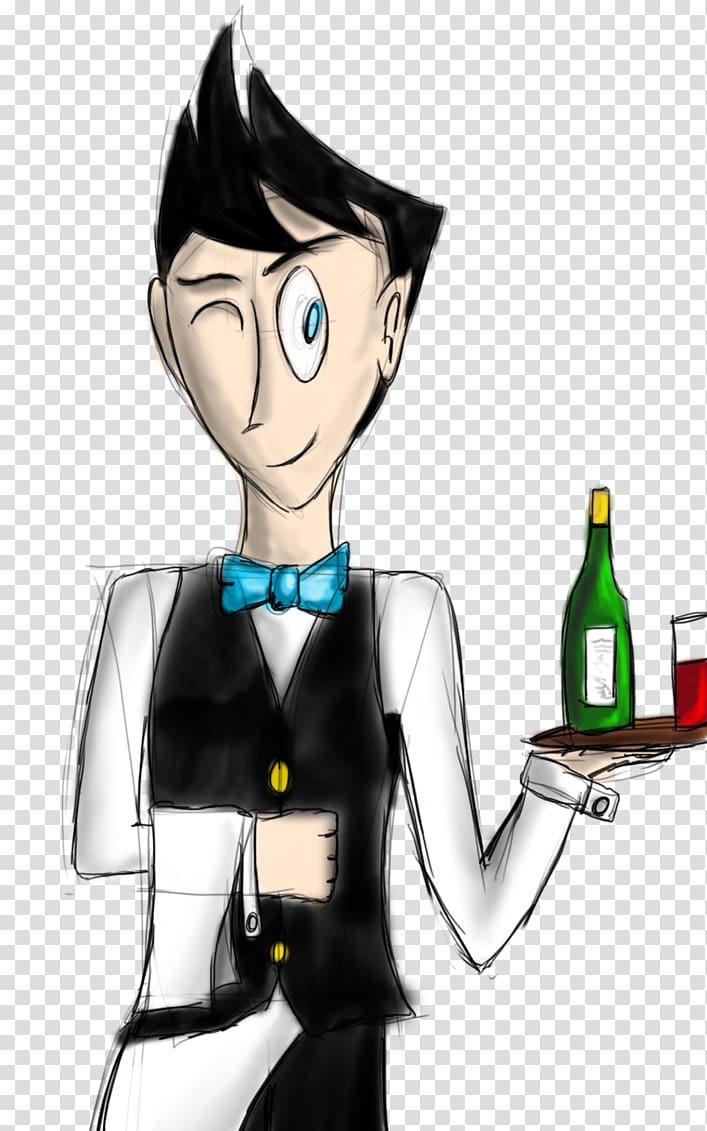 Cartoon Waiter Comics Drawing, waiter transparent background PNG clipart