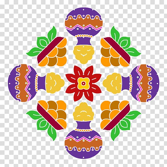 Thai Pongal Makar Sankranti Rangoli Kolam Makara, happy holi transparent background PNG clipart