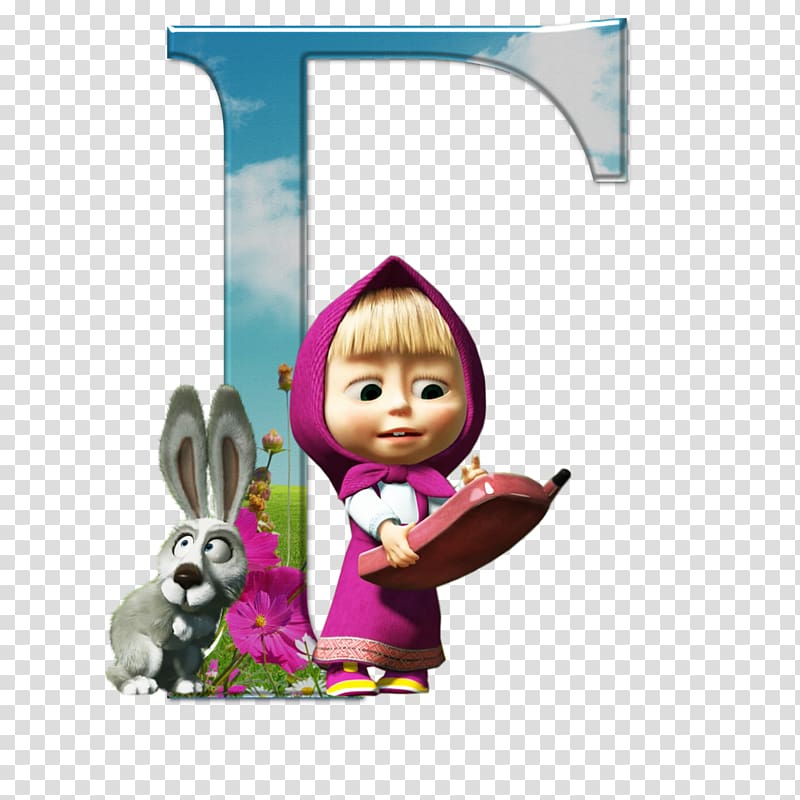girl with purple hood , Masha and the Bear Alphabet Letter, Masha and the Bear transparent background PNG clipart