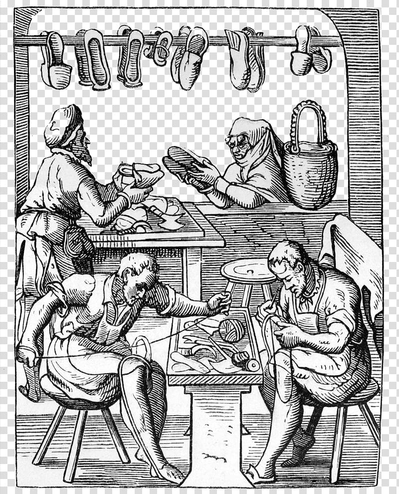 Late Middle Ages High Middle Ages Guild Black Death, Medieval shoemaker transparent background PNG clipart