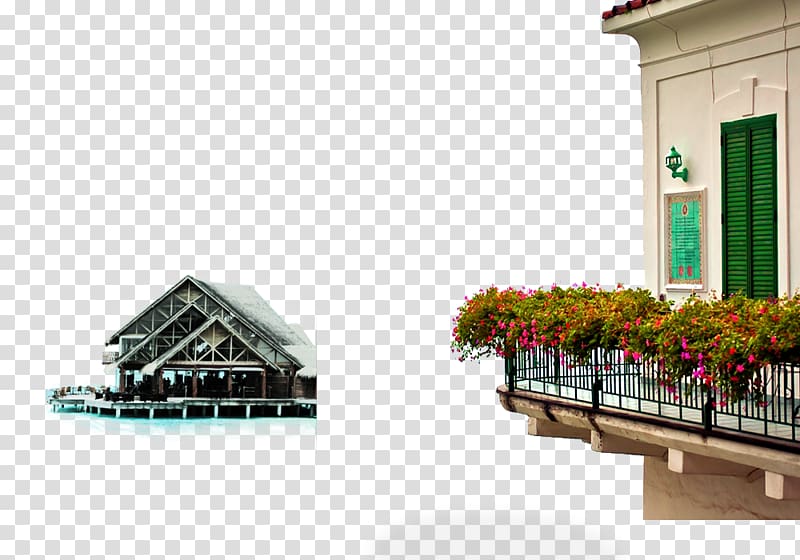 Amalfi Location, Balcony House Free pull material transparent background PNG clipart