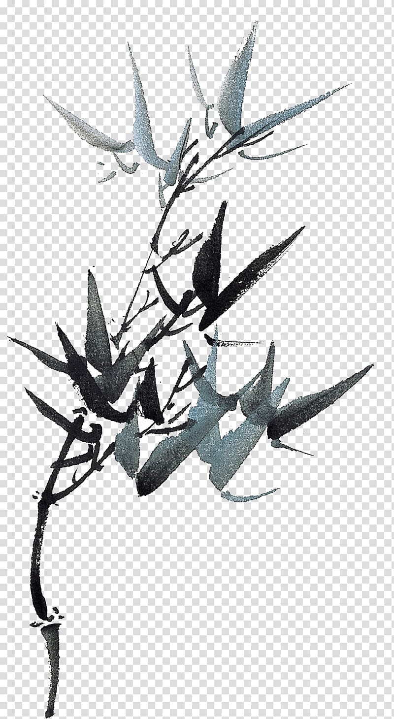 Bamboo Ink wash painting Chinese painting, Ink Bamboo transparent background PNG clipart