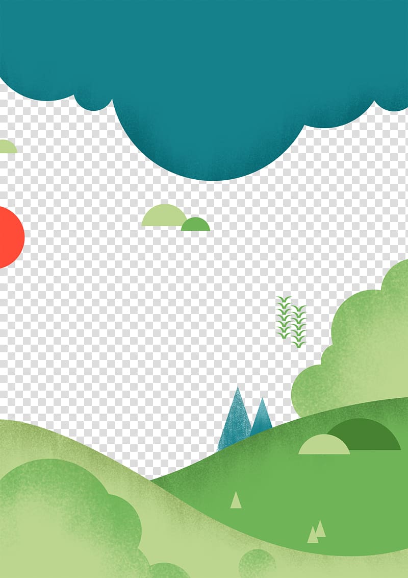 Poster Illustration, Combination of clouds and meadows transparent background PNG clipart