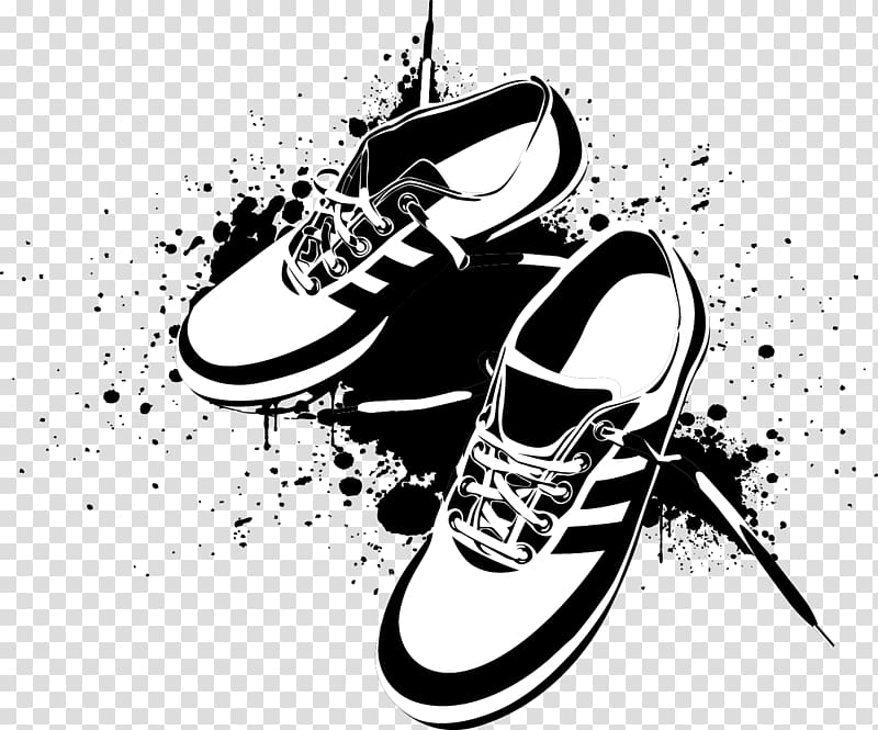 pair of black-and-white sneakers , Sneakers Shoe , shoes transparent background PNG clipart