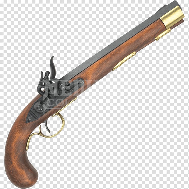 American Revolutionary War United States Flintlock Weapon, black pistol transparent background PNG clipart