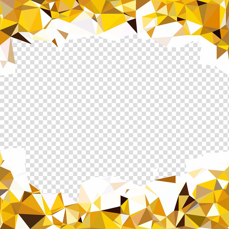 white and gold abstract illustration, Polygon Geometry Euclidean , Creative gold frame transparent background PNG clipart