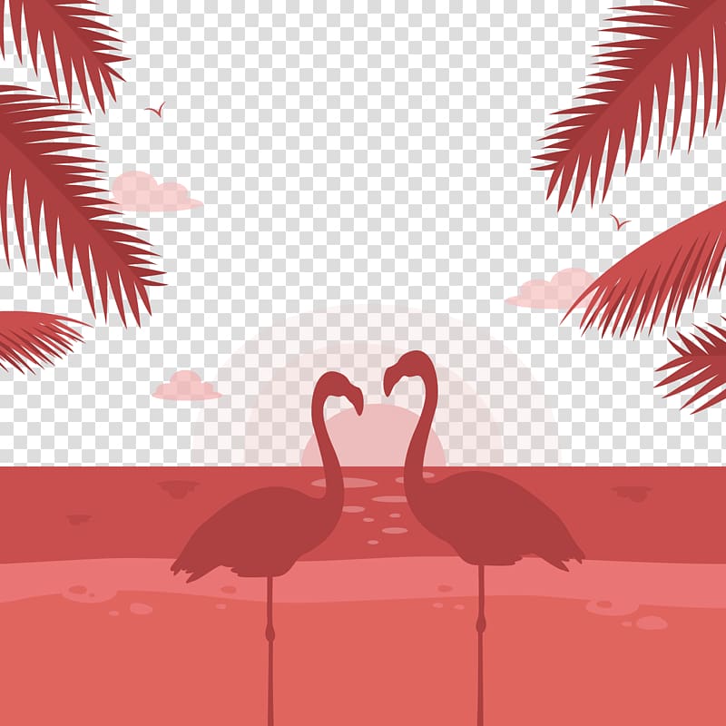 Flamingo Silhouette , Red Flamingo transparent background PNG clipart